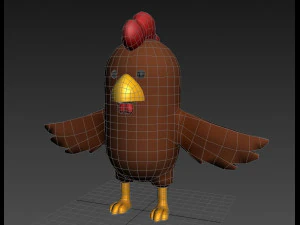 brauner H&uuml;hnercharakter 3D Modell