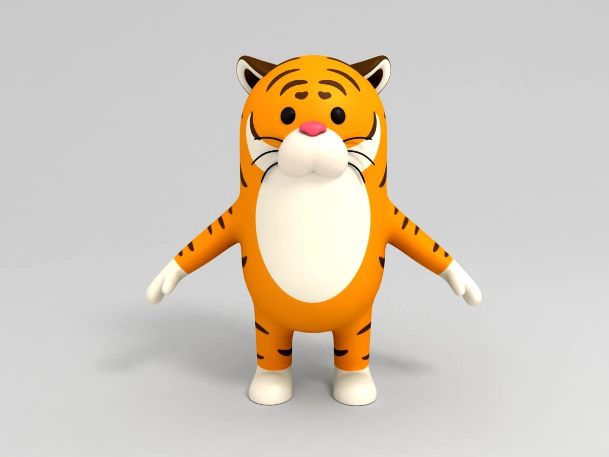 tiger character 3d 3D Model .c4d .max .obj .3ds .fbx .stl .blend