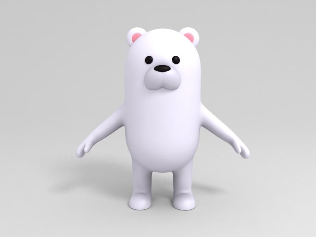 polar bear character 3D मॉडल .c4d .max .obj .3ds .fbx .stl .blend 
