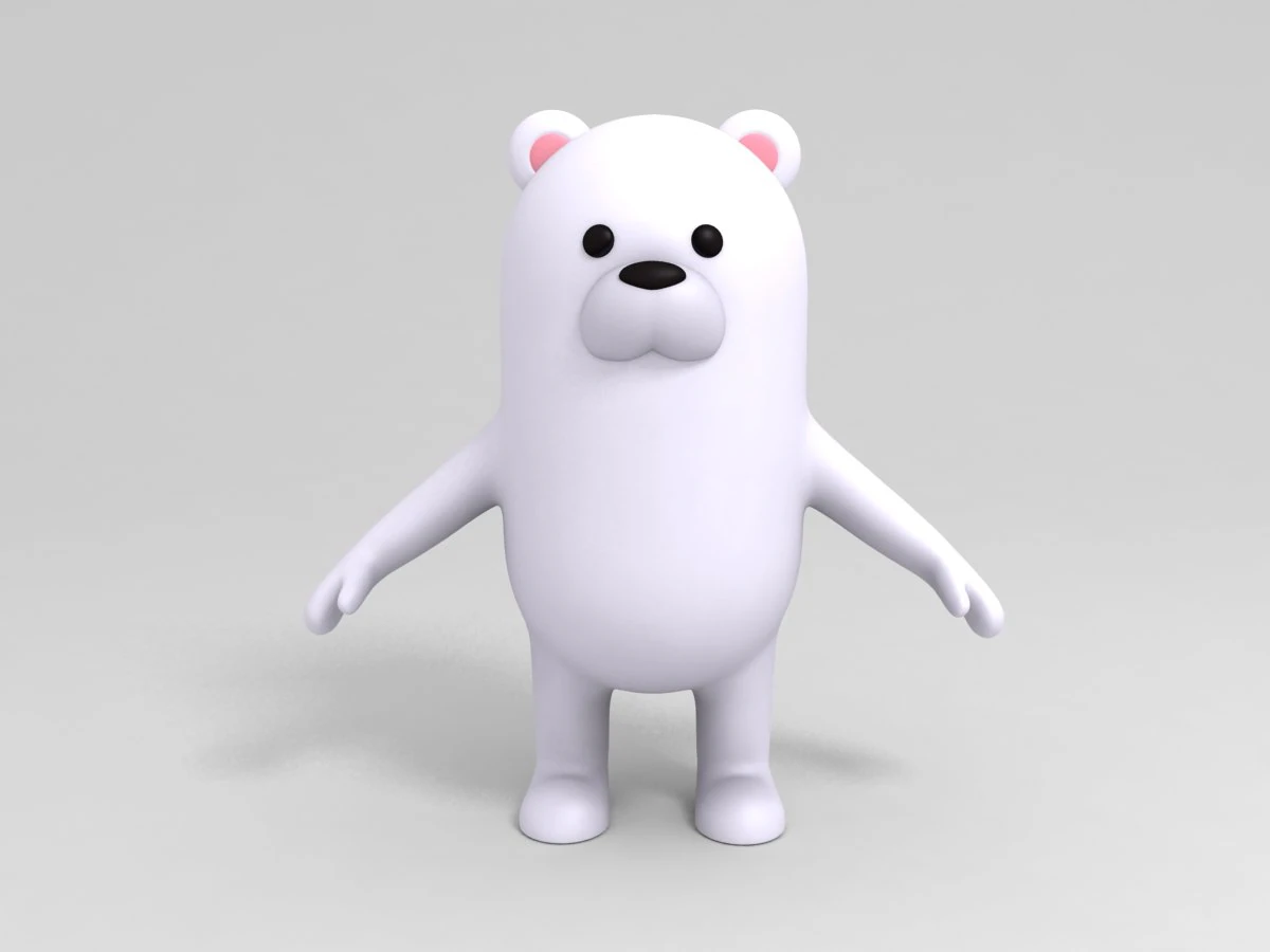 polar bear character 3D Model .c4d .max .obj .3ds .fbx .stl .blend 