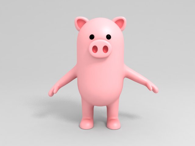 pig character model 3D 模型 .c4d .max .obj .3ds .fbx .stl .blend 