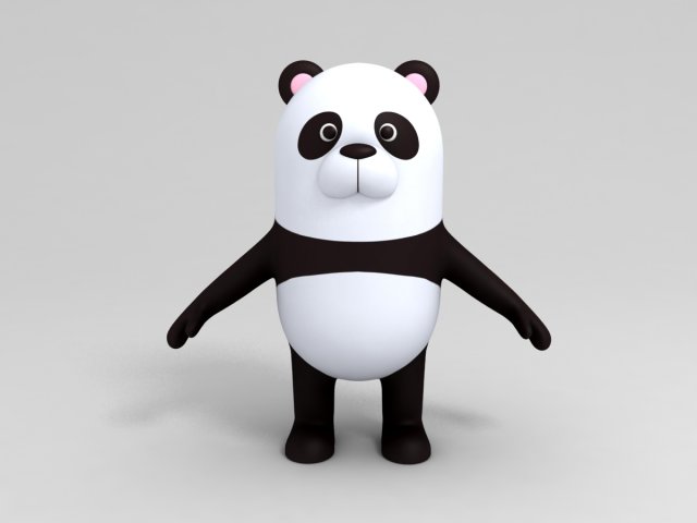 3d panda character model Modelo 3D .c4d .max .obj .3ds .fbx .stl .blend 