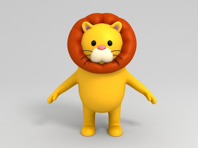 lion character 3D Model .c4d .max .obj .3ds .fbx .stl .blend 