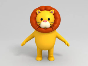 personagem le&atilde;o Modelo 3D