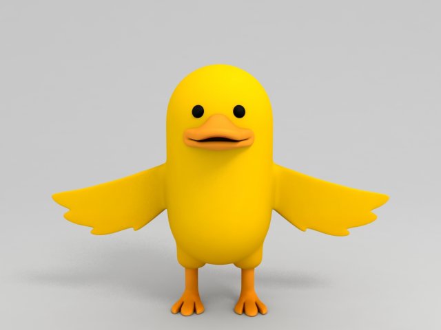 3d yellow duck character 3D मॉडल .c4d .max .obj .3ds .fbx .stl .blend 