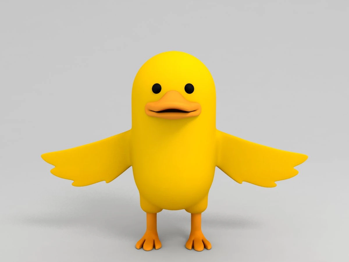 3d yellow duck character 3D Model .c4d .max .obj .3ds .fbx .stl .blend 