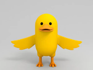 3 d の黄色いアヒルのキャラクター 3Dモデル