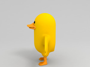 3d yellow duck character 3D मॉडल