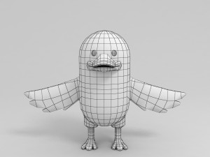 3d yellow duck character 3D मॉडल