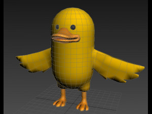 3d yellow duck character 3D मॉडल