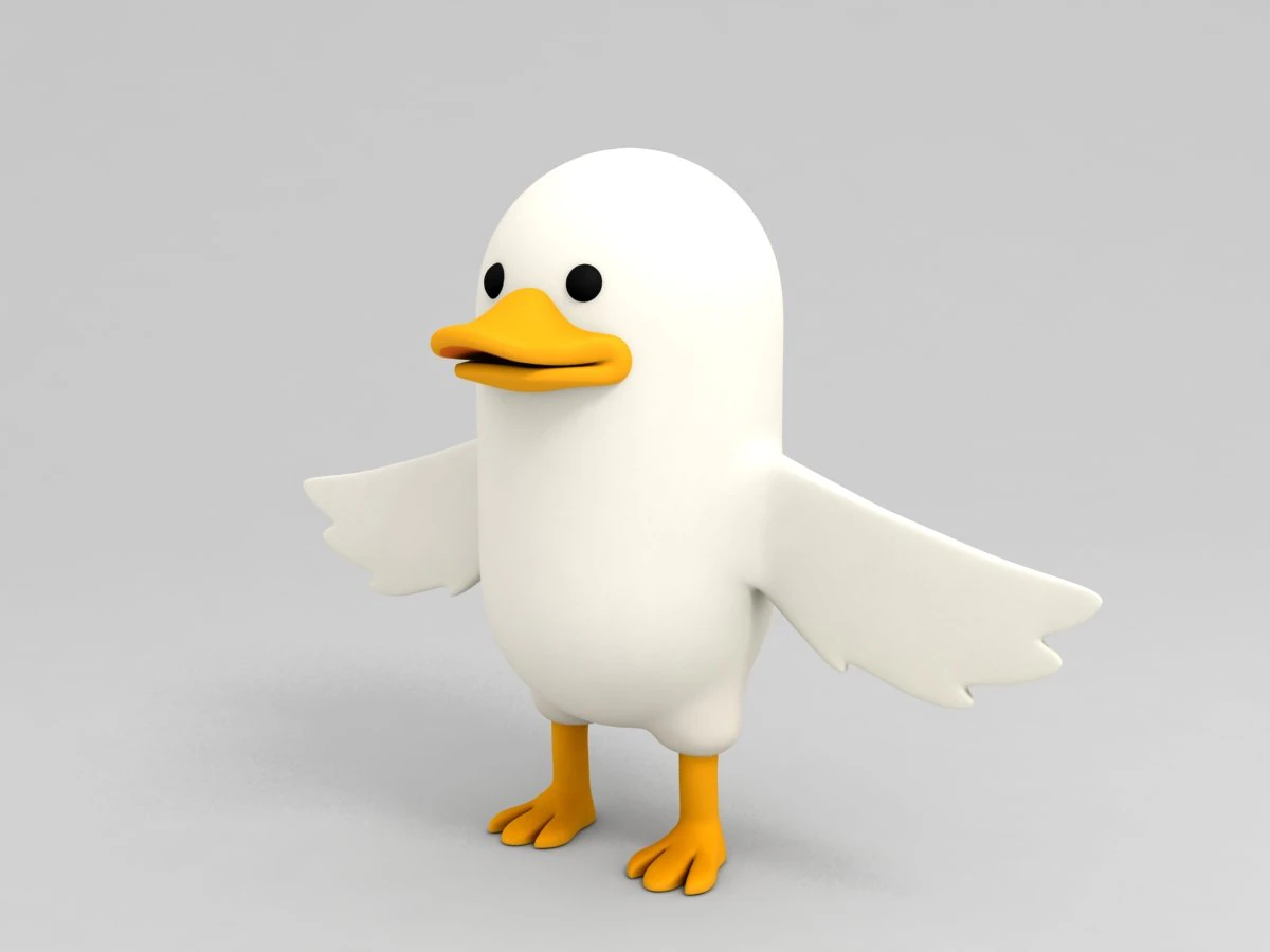 बत्तख चरित्र 3D मॉडल .c4d .max .obj .3ds .fbx .stl .blend