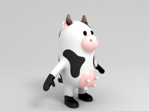 3d cow character model 3D मॉडल
