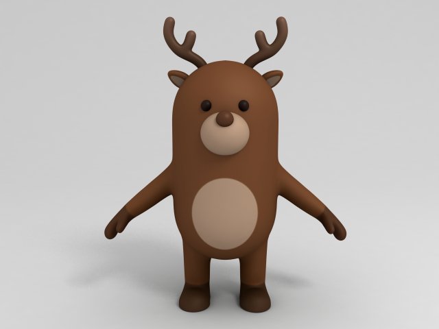 cartoon reindeer 3D Model .c4d .max .obj .3ds .fbx .stl .blend 