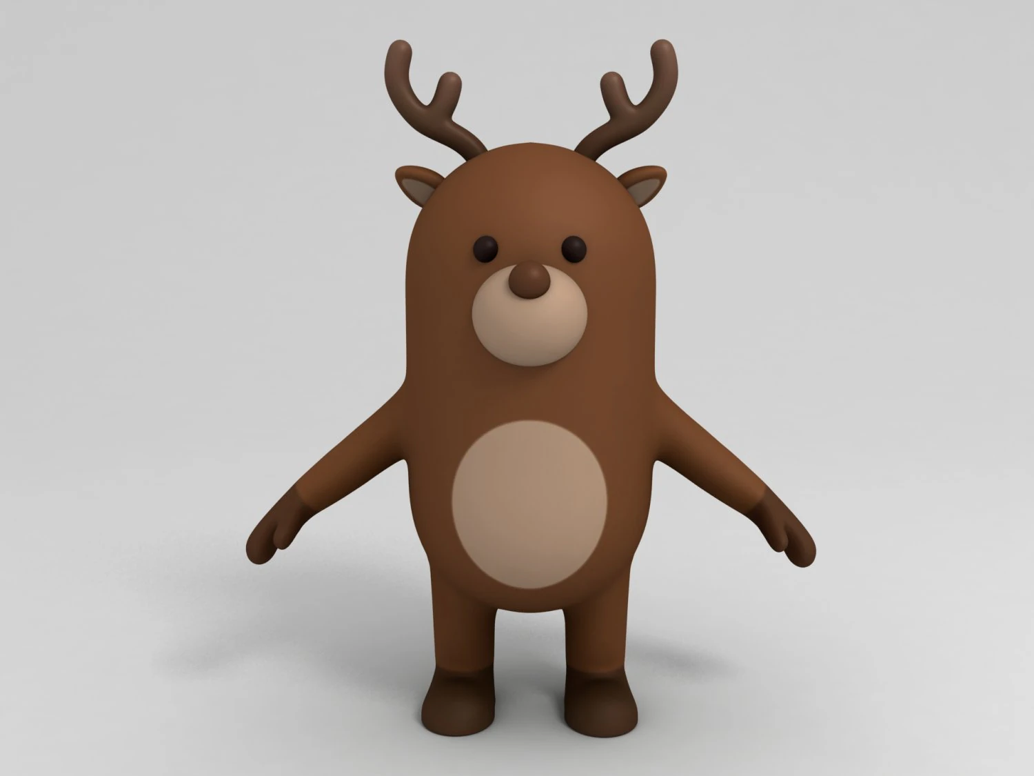 cartoon reindeer 3D Model .c4d .max .obj .3ds .fbx .stl .blend 