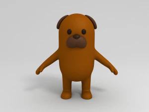 cane marrone dei cartoni animati 3d Modello 3D