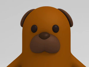 cartoon brown dog 3d 3D Model