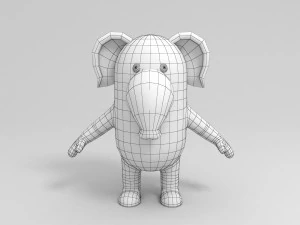 3d cartoon elephant 3D Model