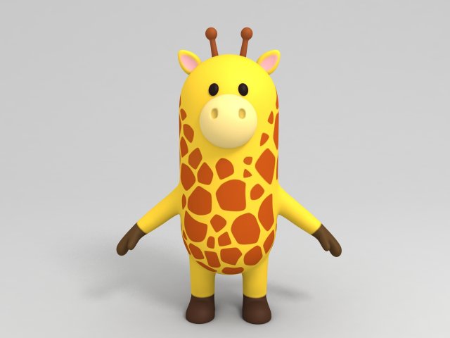 3d cartoon giraffe model 3Dモデル .c4d .max .obj .3ds .fbx .stl .blend 
