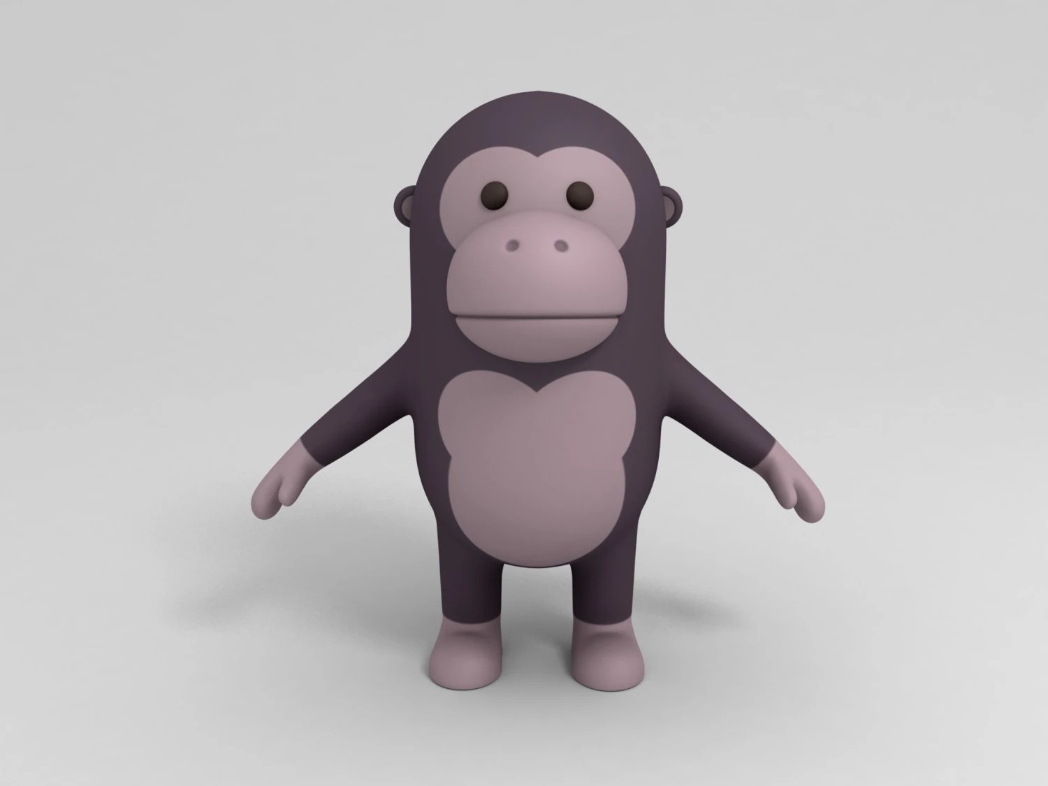 cartoon gorilla 3D Model .c4d .max .obj .3ds .fbx .stl .blend
