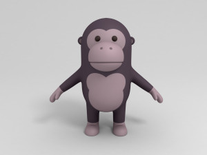 cartoon gorilla 3D Model