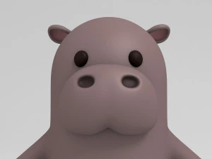 cartoon hippopotamus 3D Model