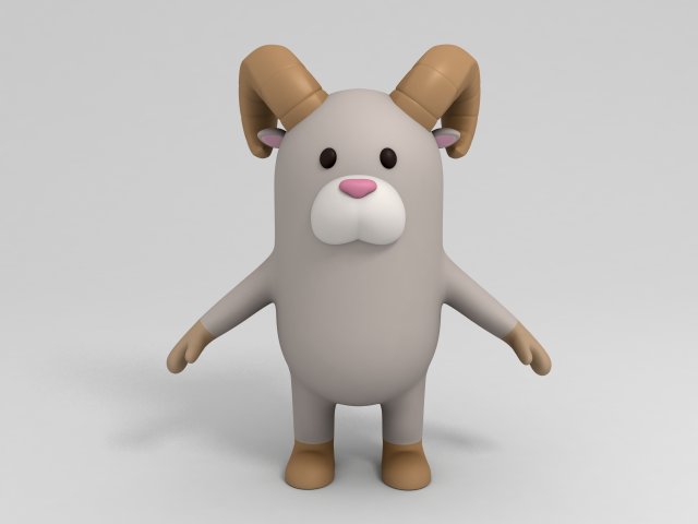 3d cartoon ram 3D Model .c4d .max .obj .3ds .fbx .stl .blend 