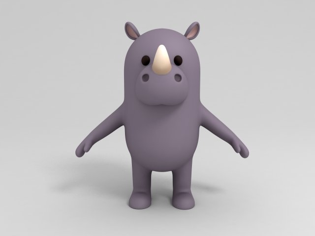cartoon rhinoceros 3d Model 3D .c4d .max .obj .3ds .fbx .stl .blend 