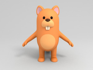 3d cartoon squirrel model Modello 3D
