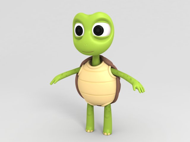 cartoon turtle 3D Model .c4d .max .obj .3ds .fbx .stl .blend 