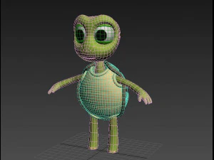 tartaruga de desenho animado Modelo 3D