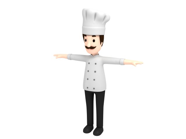 cartoonman003 chef 3D Model .c4d .max .obj .3ds .fbx .stl .blend 