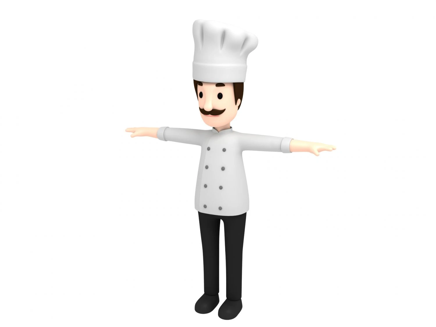 dessin anim&eacute;man003 chef Modèle 3D .c4d .max .obj .3ds .fbx .stl .blend 