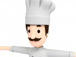 dessin anim&eacute;man003 chef Modèle 3D