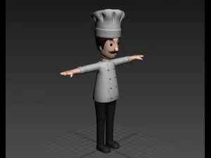 dessin anim&eacute;man003 chef Modèle 3D