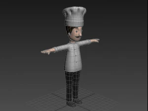 dessin anim&eacute;man003 chef Modèle 3D