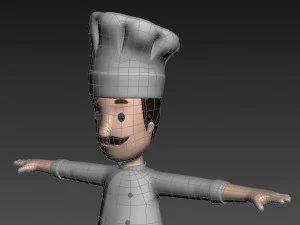 dessin anim&eacute;man003 chef Modèle 3D
