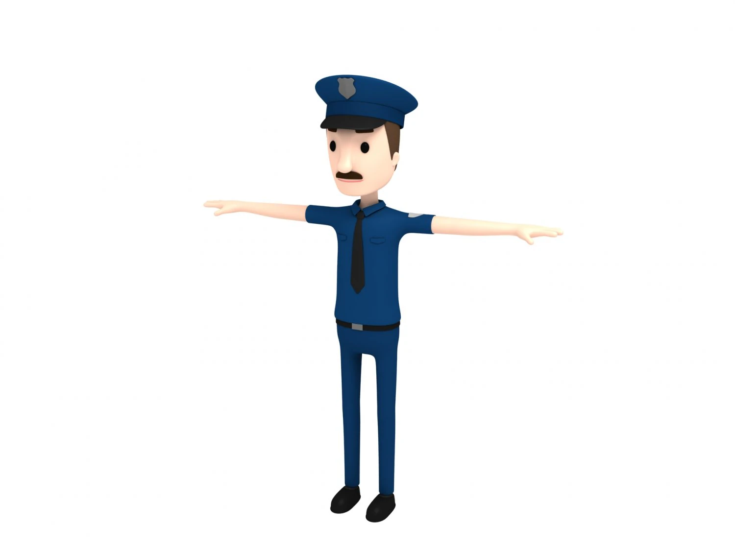 cartoonman010 police 3D Model .c4d .max .obj .3ds .fbx .stl .blend