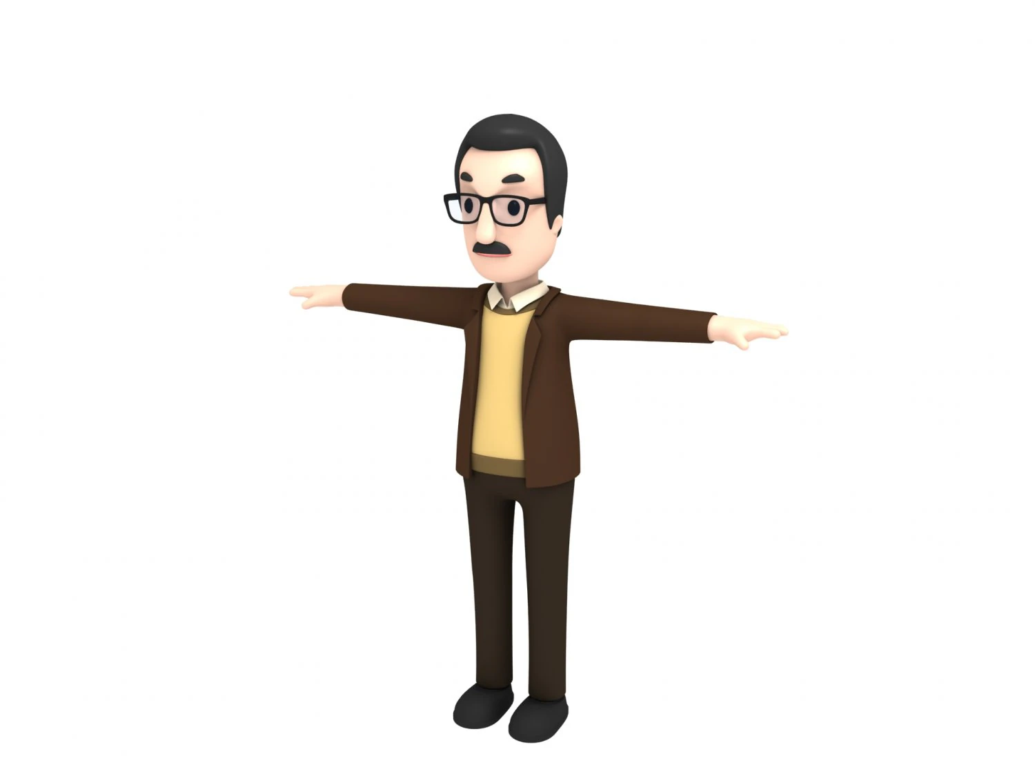 cartoonman014 professor 3D Model .c4d .max .obj .3ds .fbx .stl .blend 