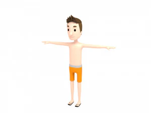 cartoonman018 homme de plage Modèle 3D