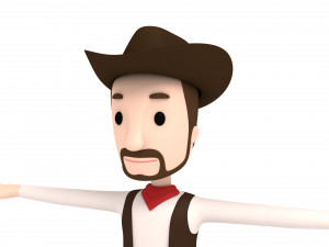 cartoonman019 cowboy 3D Модель