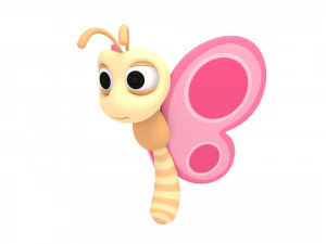 papillon de dessin anim&eacute; Modèle 3D