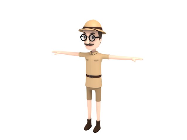 cartoonman023 safari man 3D Model .c4d .max .obj .3ds .fbx .stl .blend 