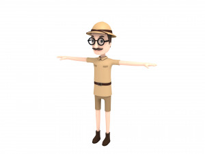 cartoonman023 safari man 3D Model
