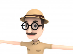 cartoonman023 safari man 3D Model