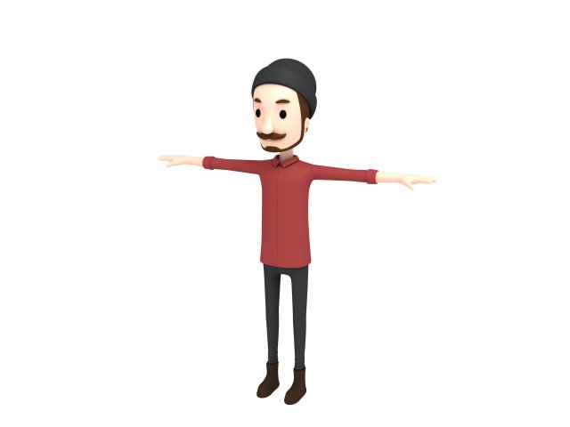 cartoonman028 hipster Modello 3D .c4d .max .obj .3ds .fbx .stl .blend 