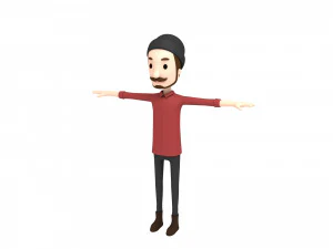 कार्टूनमैन028 हिप्स्टर 3D मॉडल