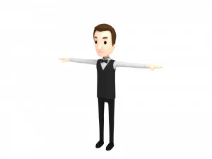 कार्टूनमैन029-वेटर 3D मॉडल