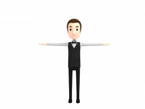 cartoonman029-waiter 3D 모델