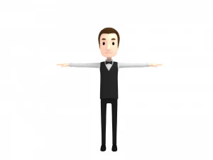 cartoonman029-waiter 3D Model