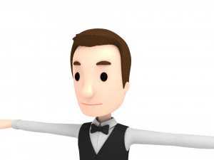 cartoonman029-waiter 3D Model
